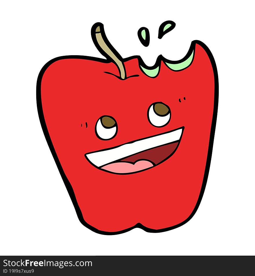 happy apple cartoon