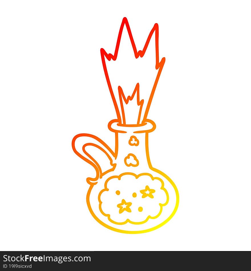 Warm Gradient Line Drawing Cartoon Magic Potion