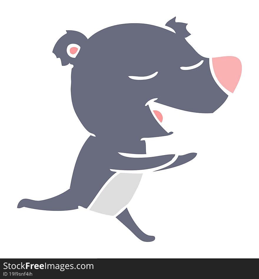 flat color style cartoon bear