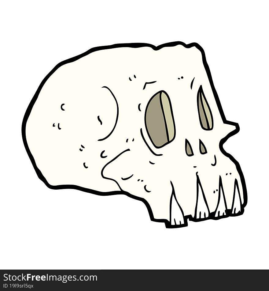 cartoon spooky skull