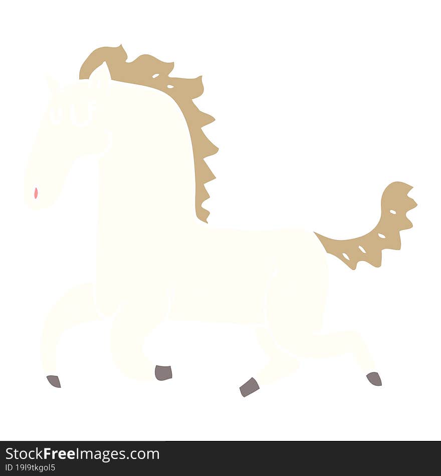 cartoon doodle running horse