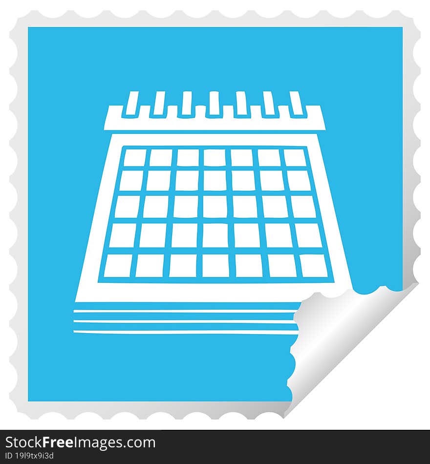 square peeling sticker cartoon work calendar