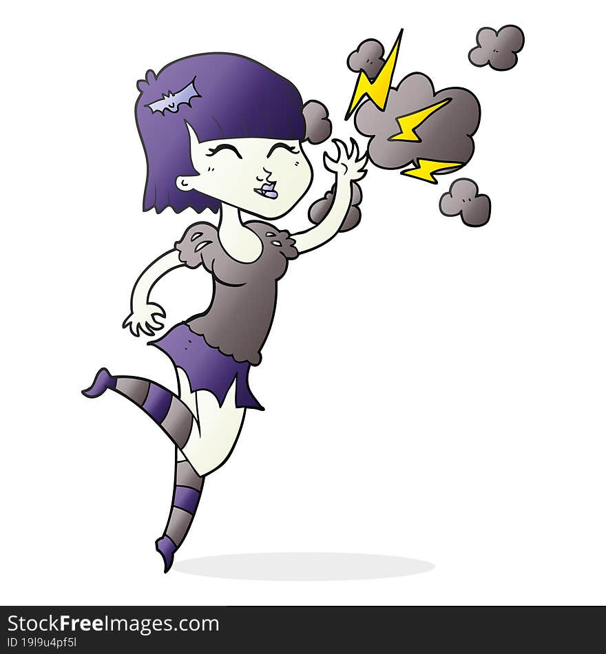 cartoon vampire girl flying