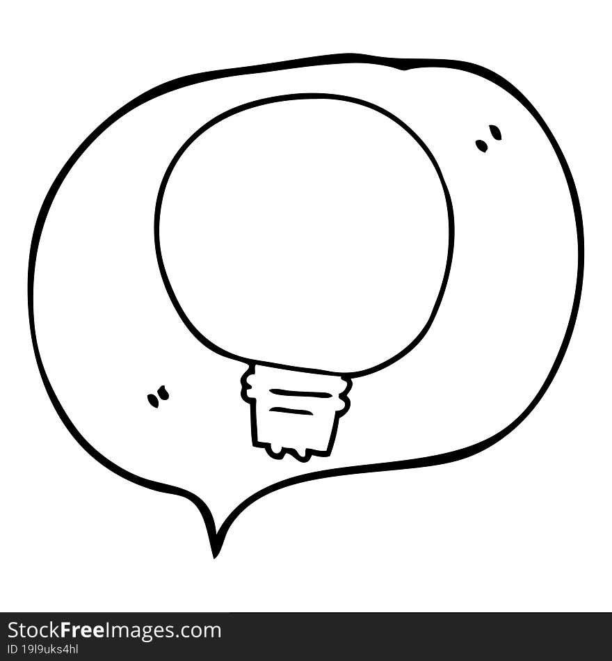 Speech Bubble Cartoon Light Bulb