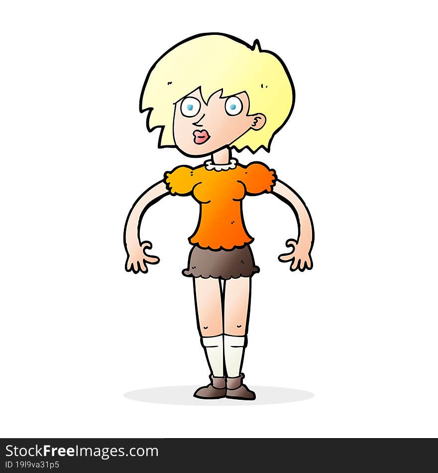 Cartoon Suprised Woman