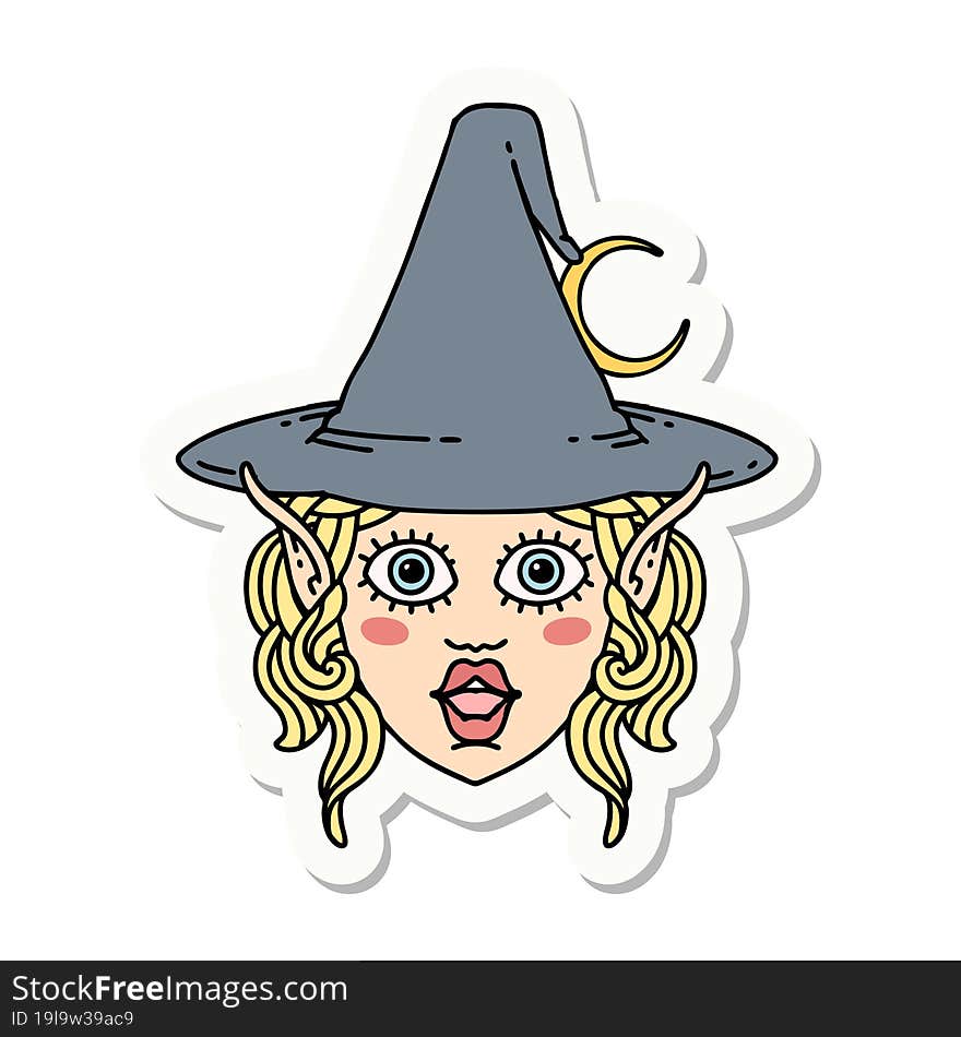 elf mage character face sticker