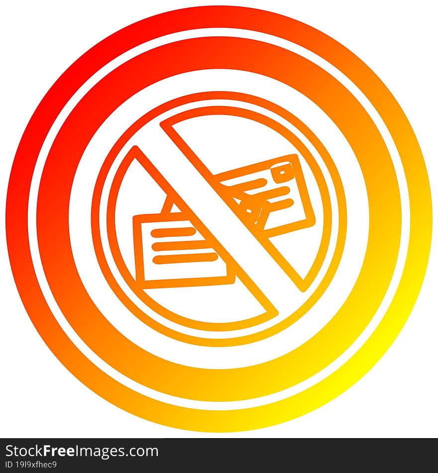 no mail circular in hot gradient spectrum