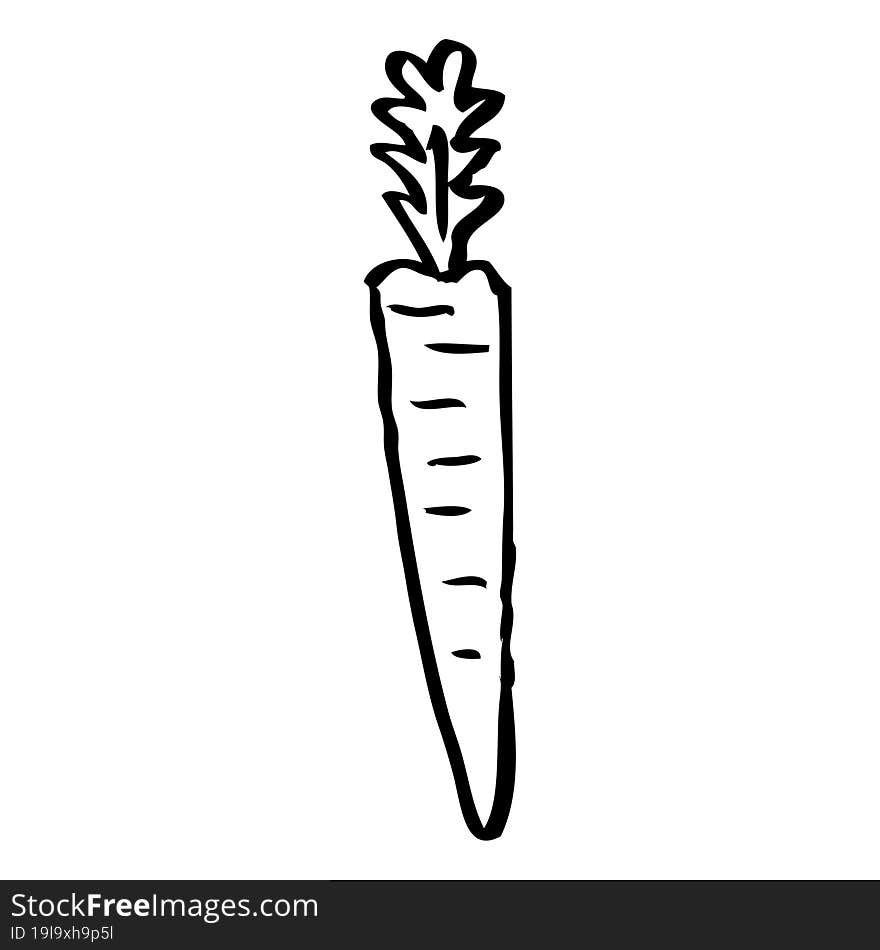 line drawing cartoon doodled carrot