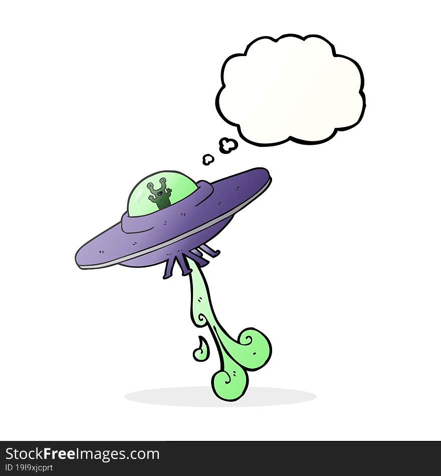 thought bubble cartoon alien spaceship