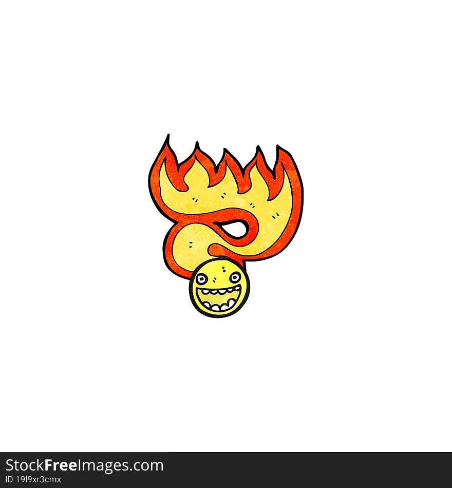 flaming face symbol cartoon