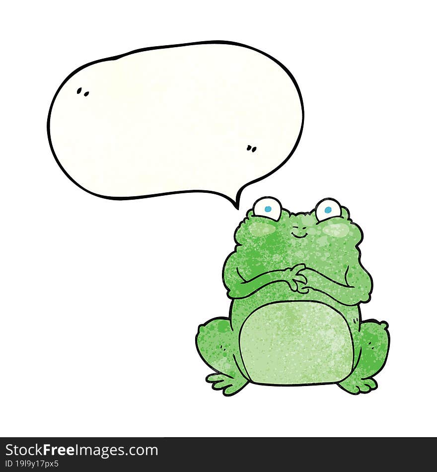 Speech Bubble Textured Cartoon Funny Frog