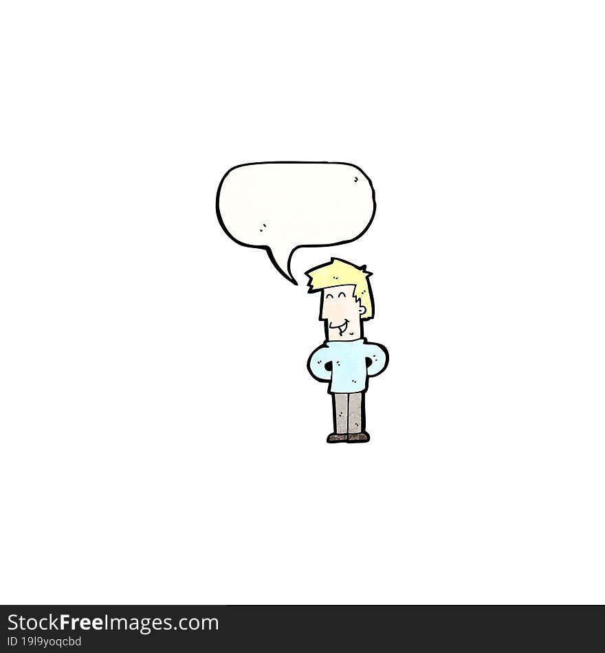 Cartoon Man With Speech Bubble