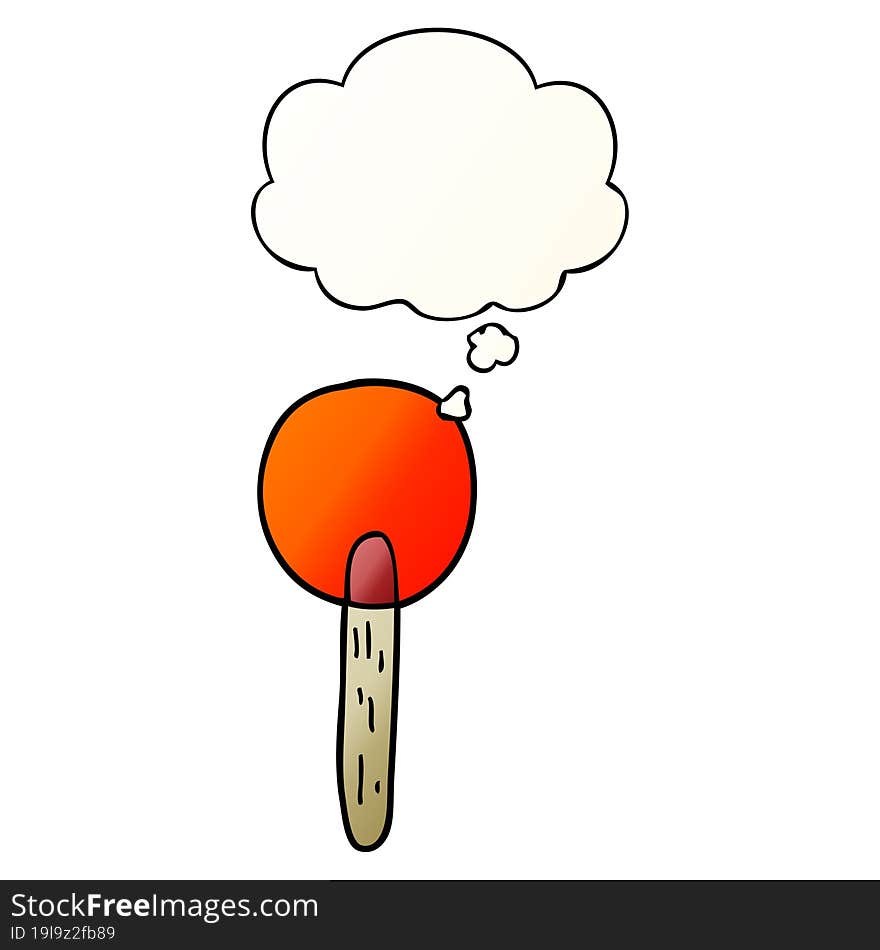 cartoon candy lollipop and thought bubble in smooth gradient style