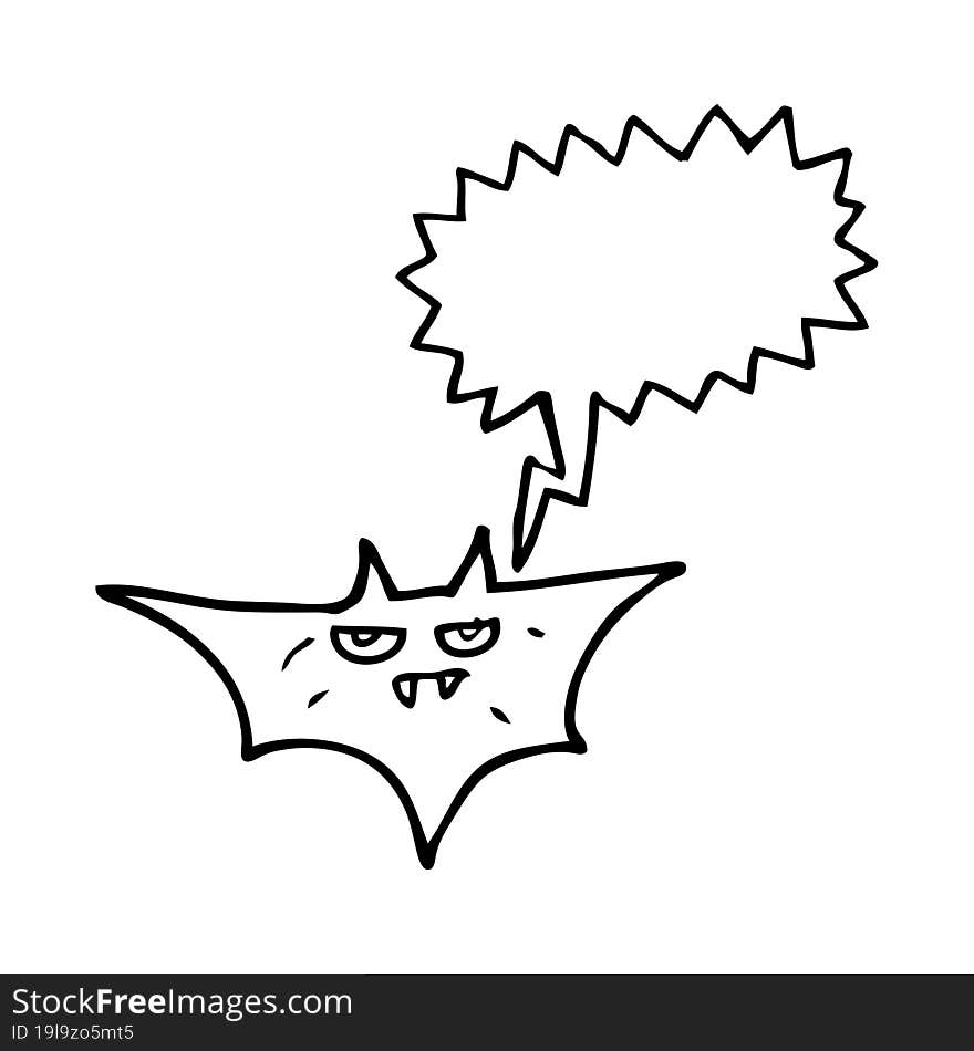 speech bubble cartoon halloween bat