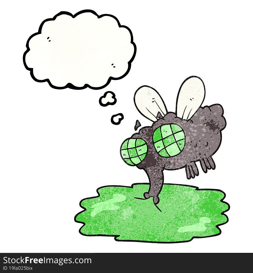 Thought Bubble Textured Cartoon Gross Fly