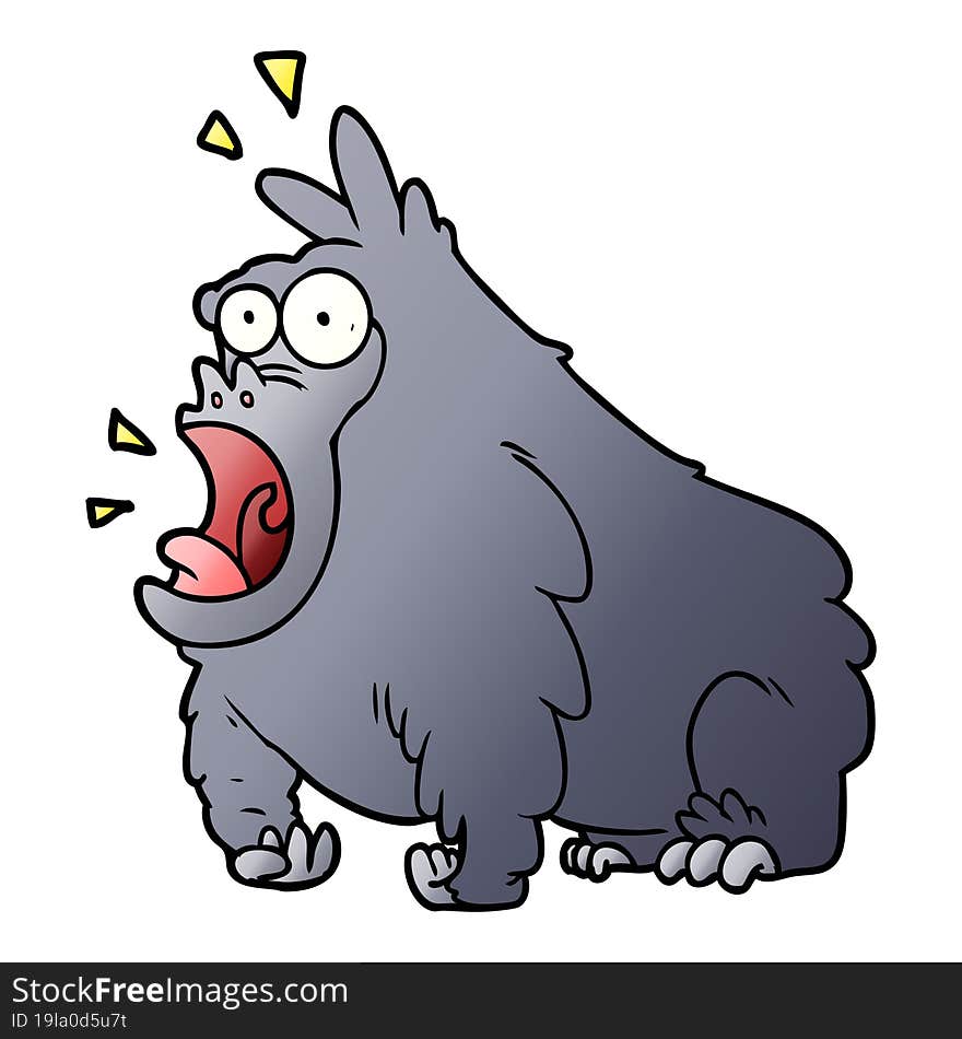 cartoon shouting gorilla. cartoon shouting gorilla