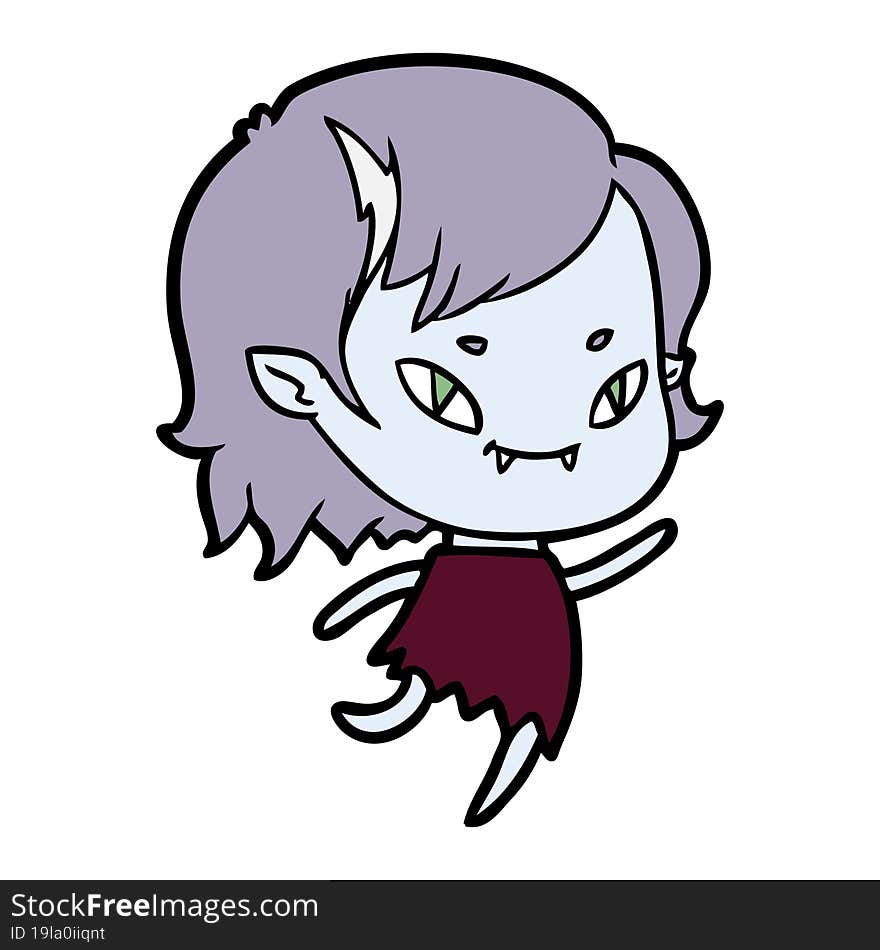 cartoon friendly vampire girl running. cartoon friendly vampire girl running