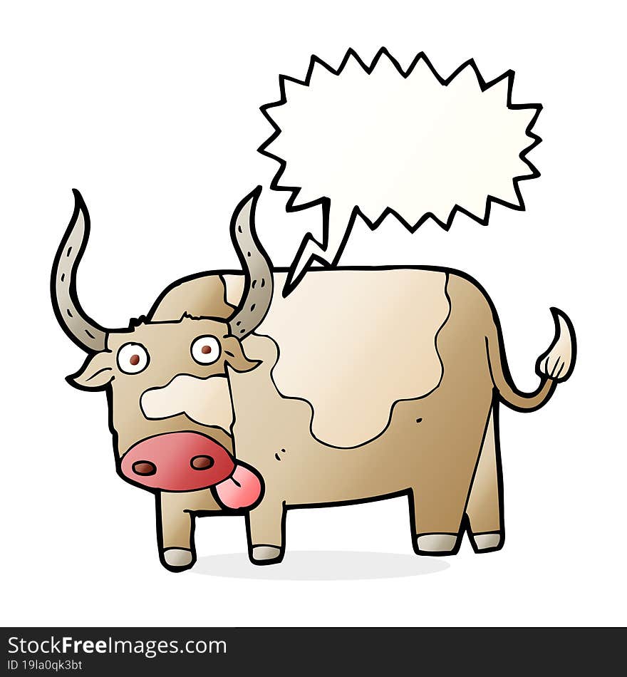 cartoon bull with speech bubble