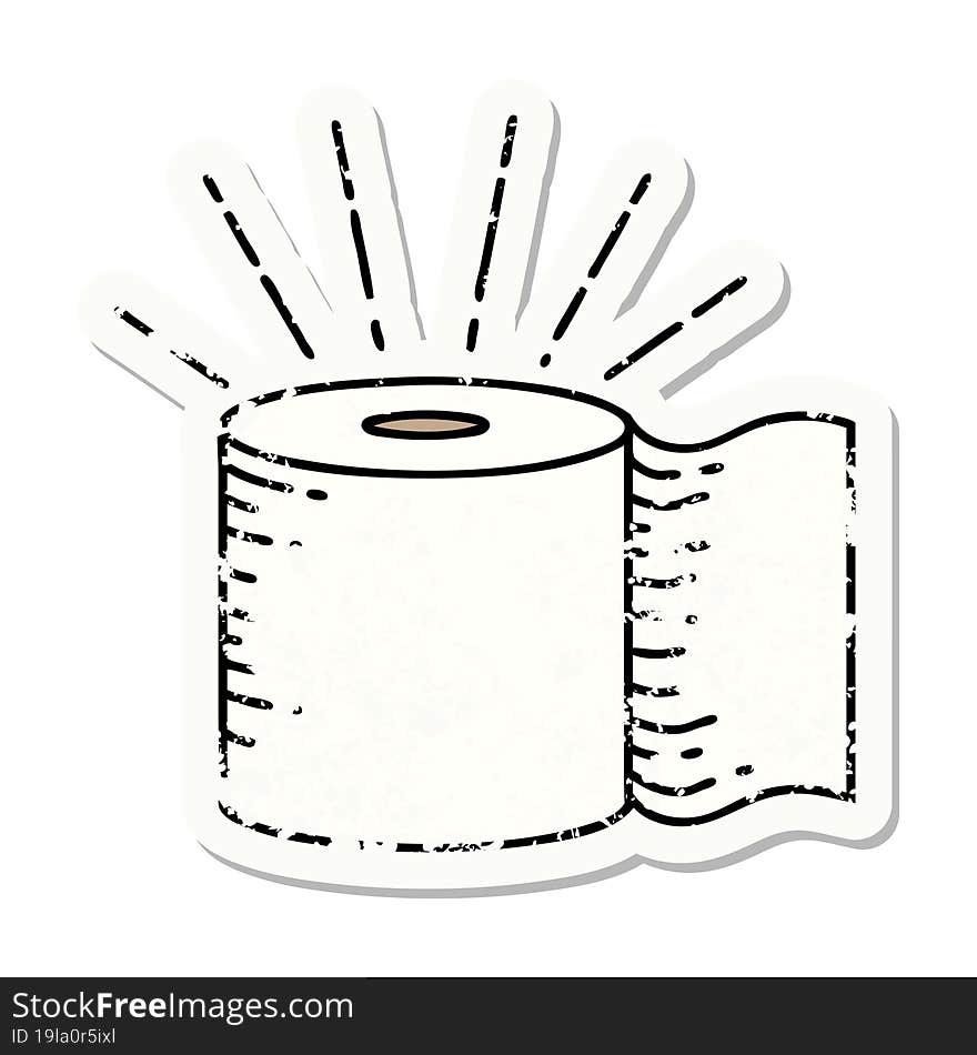 grunge sticker of tattoo style toilet paper