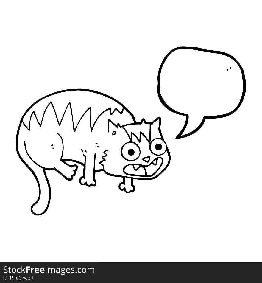 Speech Bubble Cartoon Cat