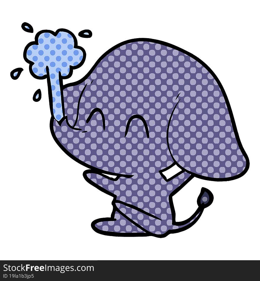 cute cartoon elephant spouting water. cute cartoon elephant spouting water