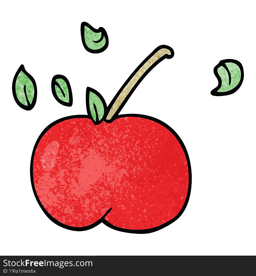 Cartoon Doodle Juicy Apple