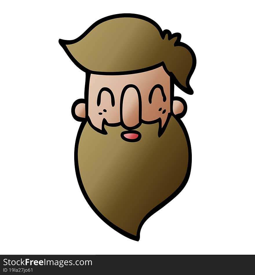 Cartoon Doodle Man With Beard