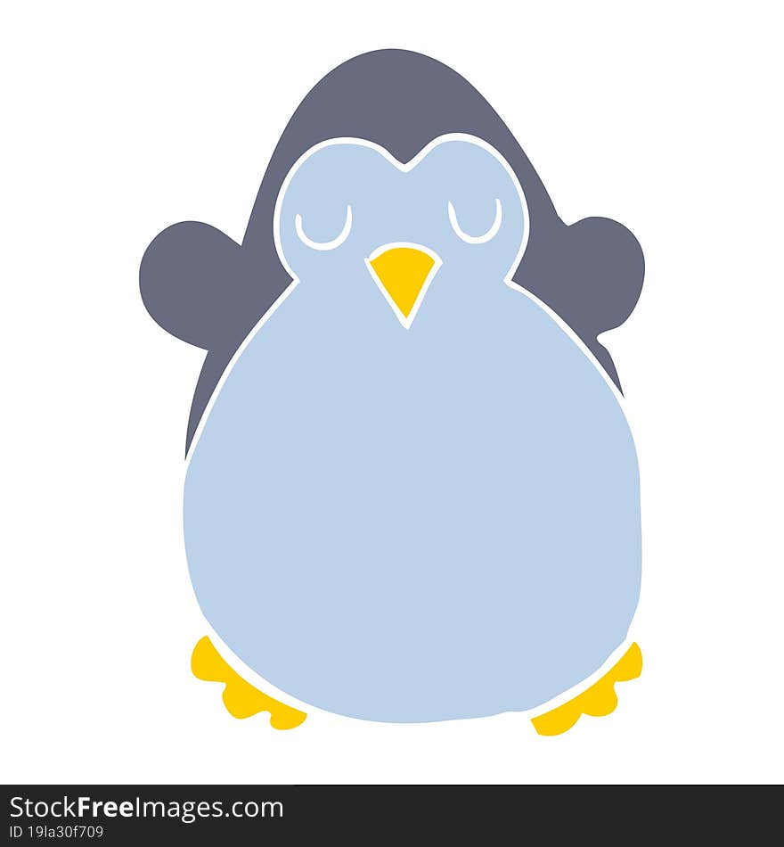 flat color style cartoon penguin