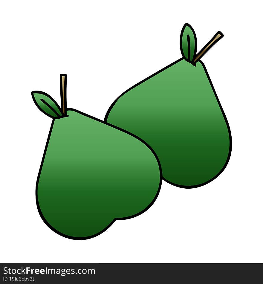 gradient shaded cartoon pears