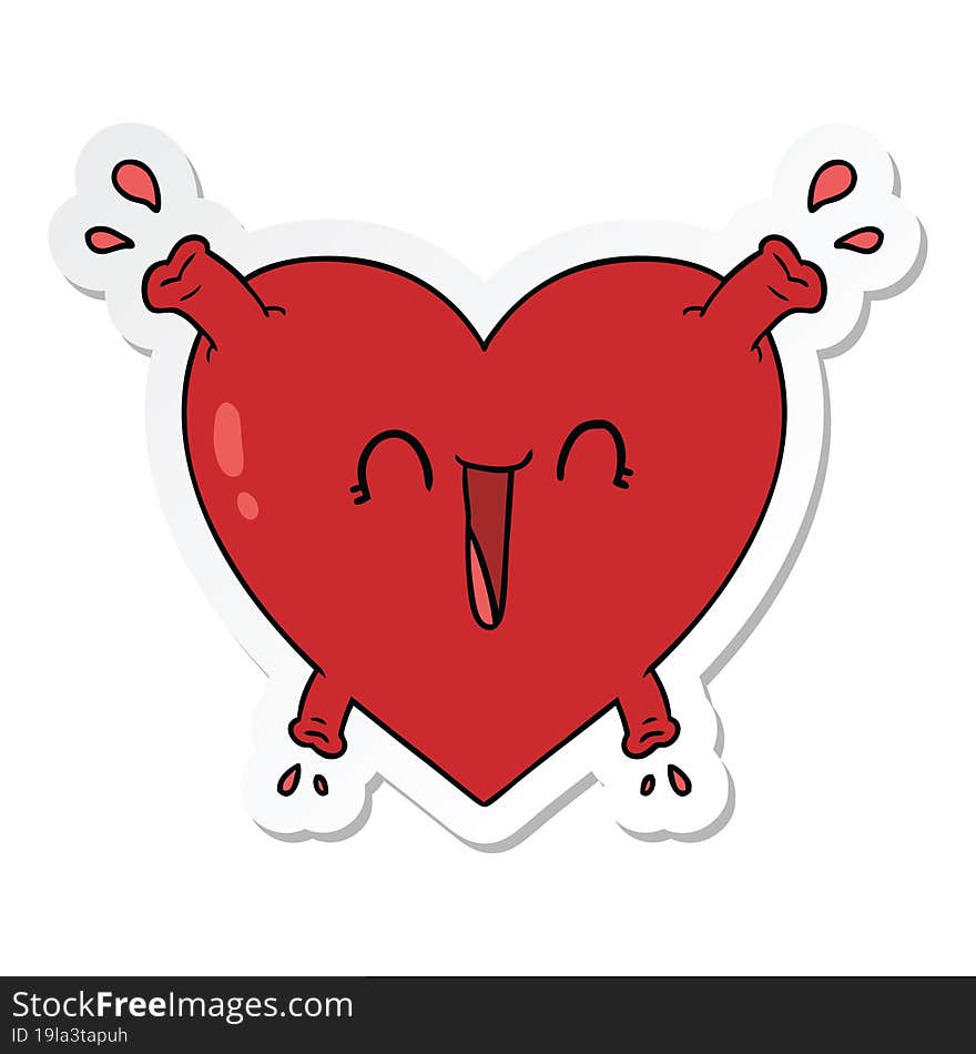 sticker of a cartoon healthy heart