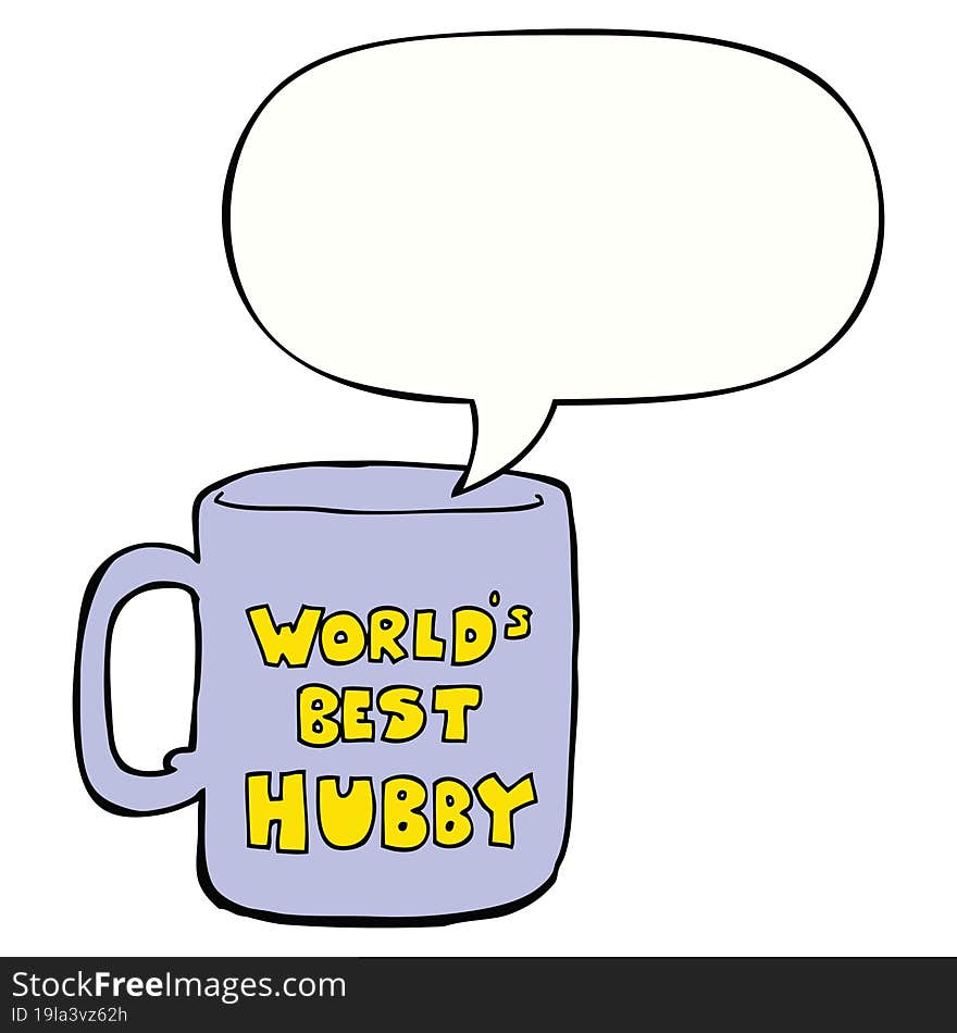 worlds best hubby mug and speech bubble