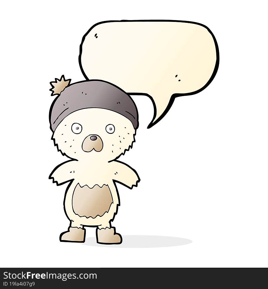 cartoon cute teddy bear with speech bubble