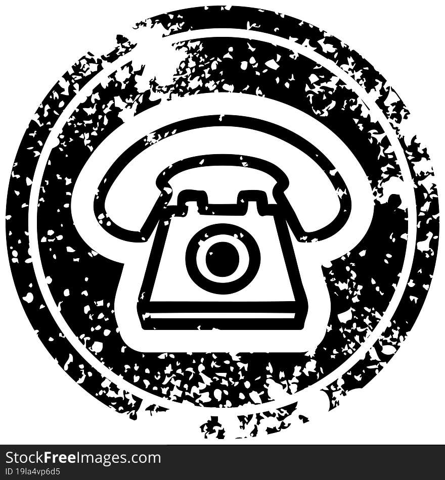 old telephone distressed icon symbol