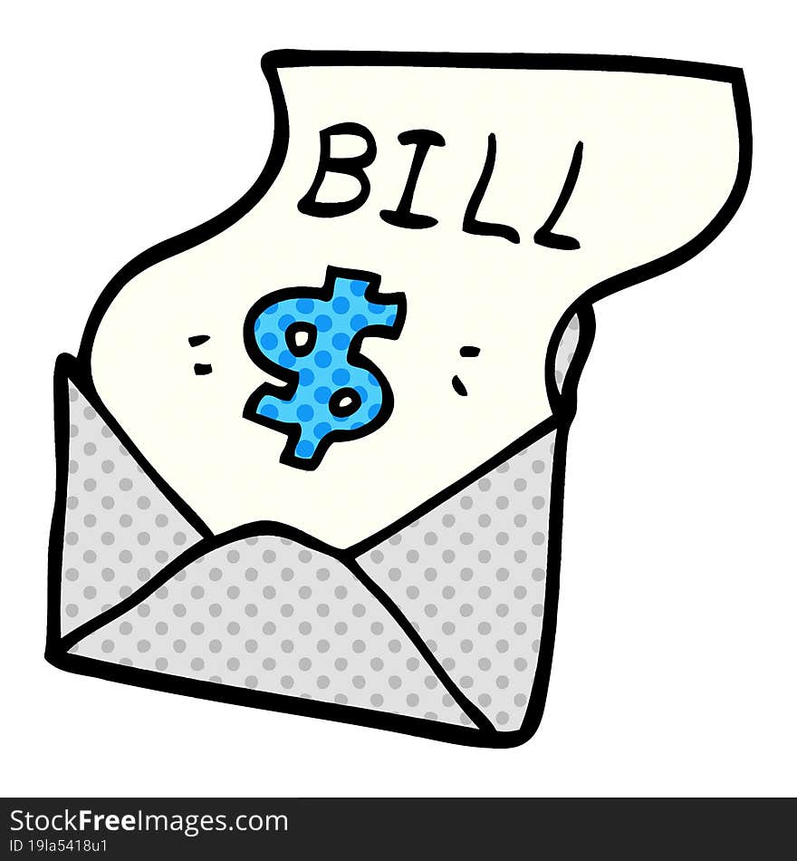 cartoon doodle debt bill
