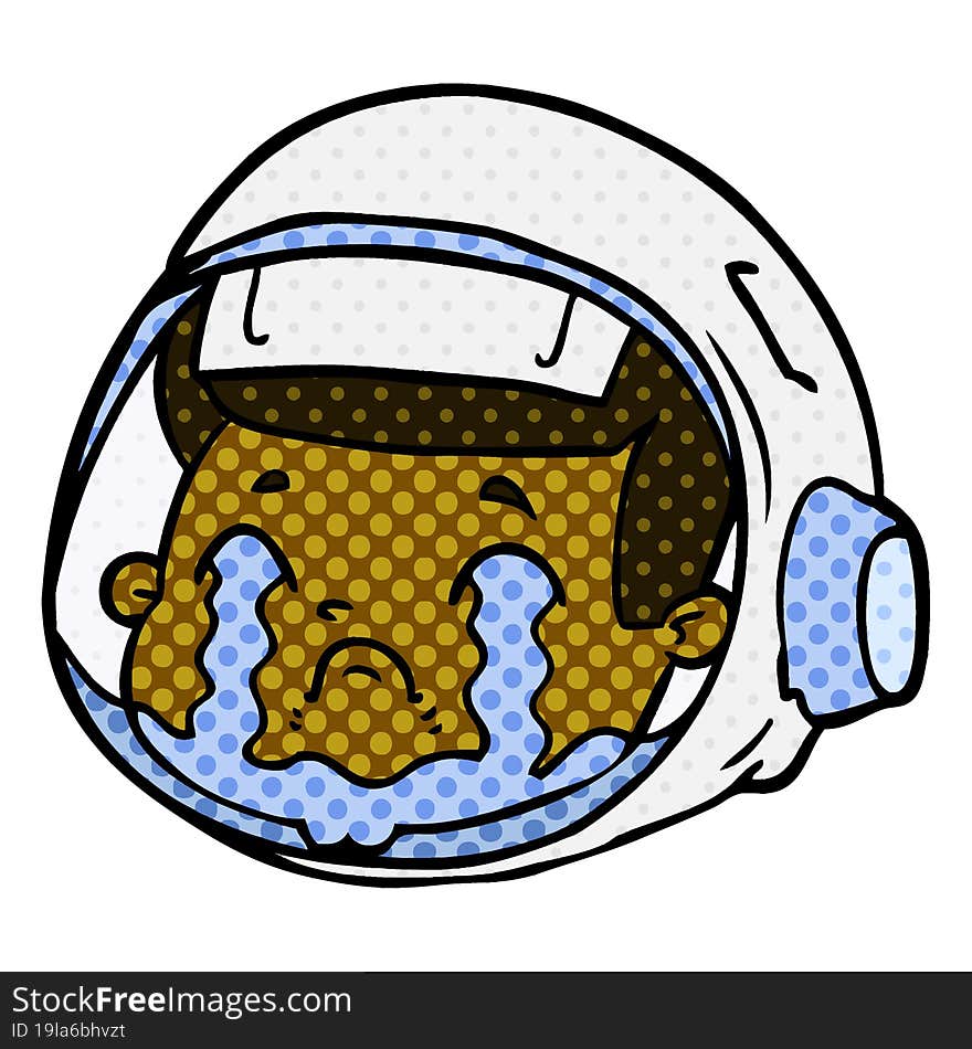 cartoon astronaut face crying. cartoon astronaut face crying