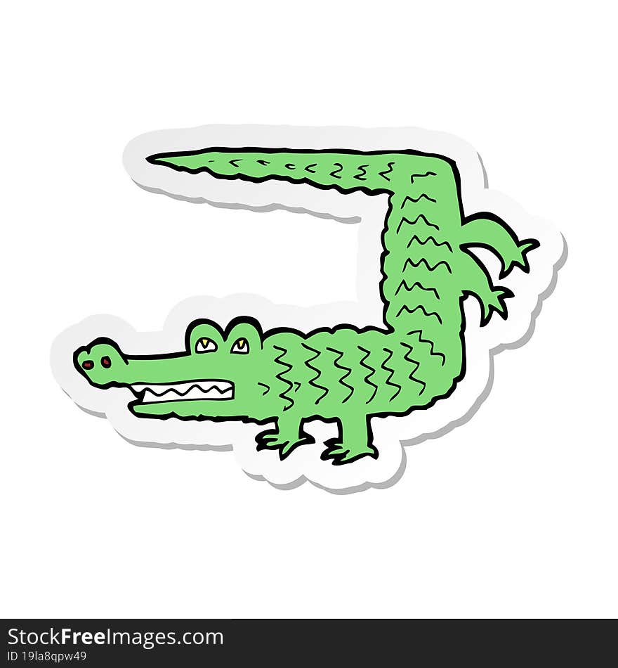 sticker of a cartoon crocodile