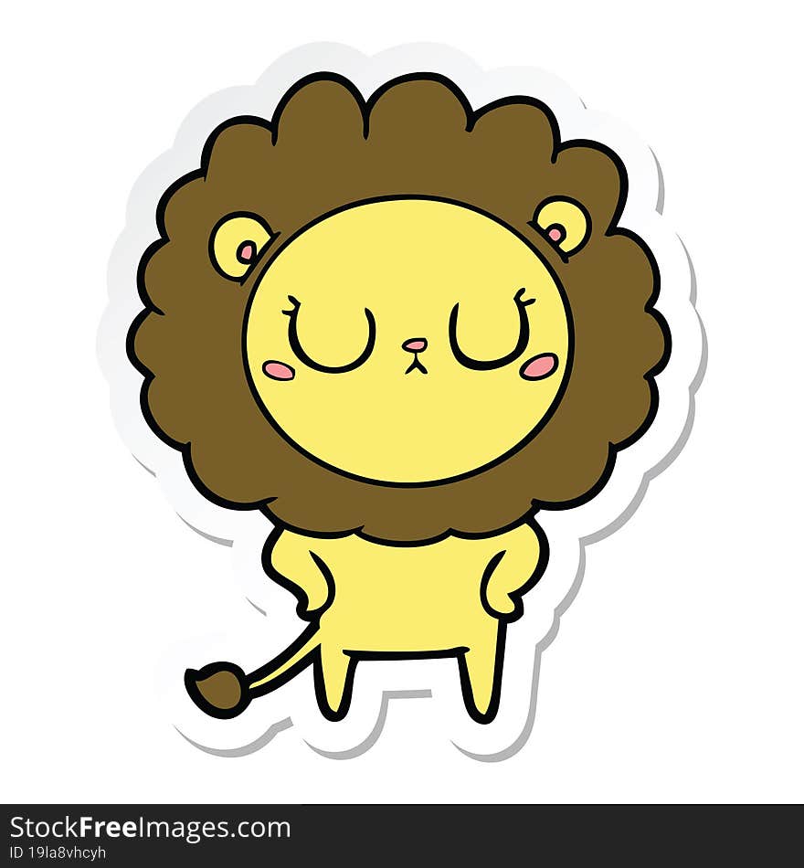 sticker of a cartoon lion