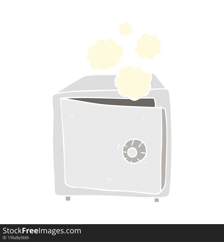 flat color illustration of a cartoon safe