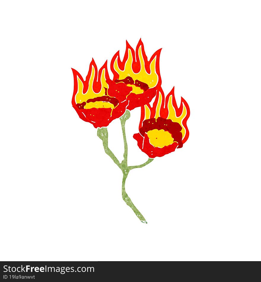 Cartoon Burning Flowers