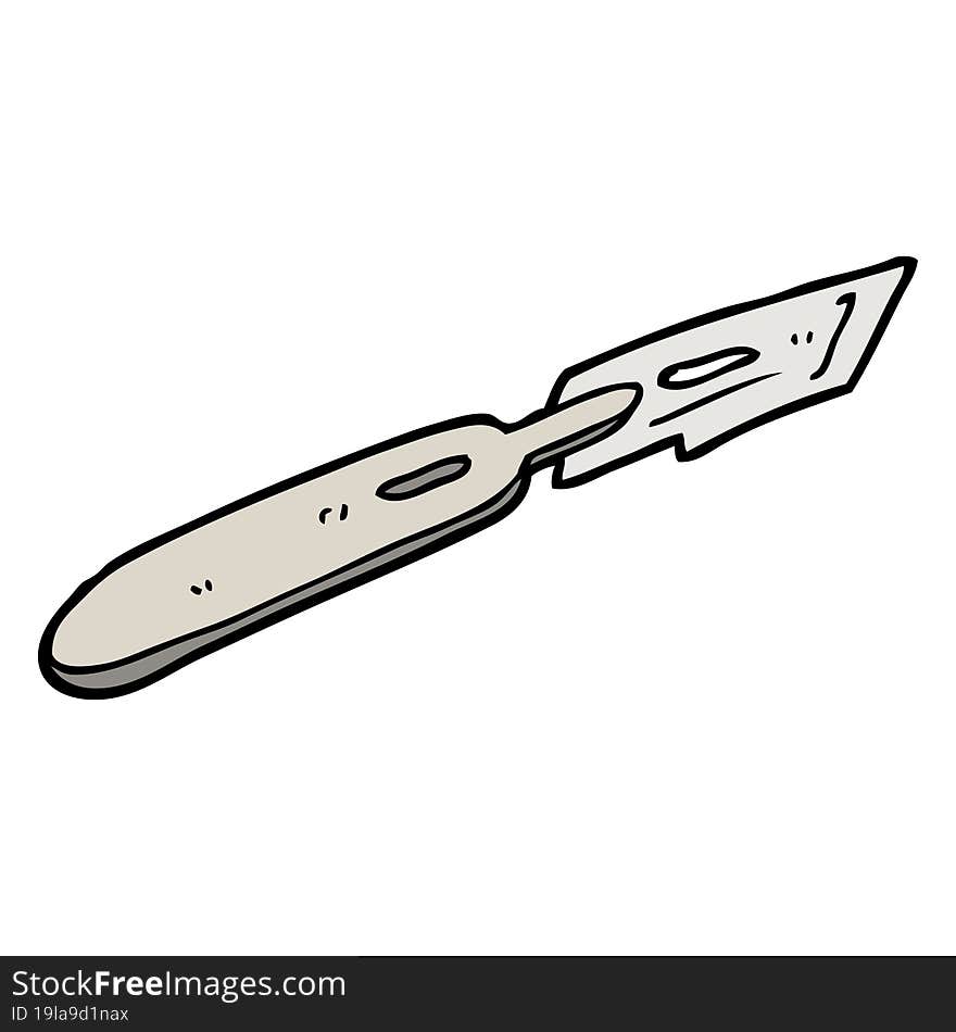 hand drawn doodle style cartoon surgeon blade