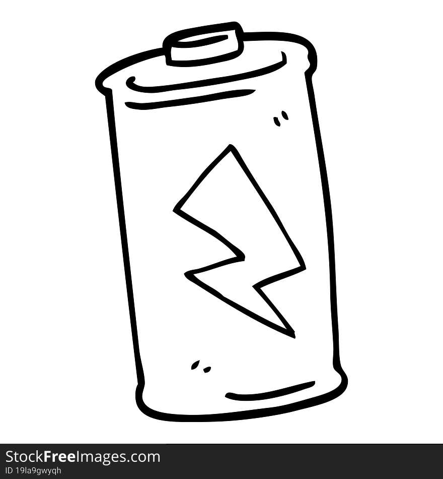 line drawing cartoon battery