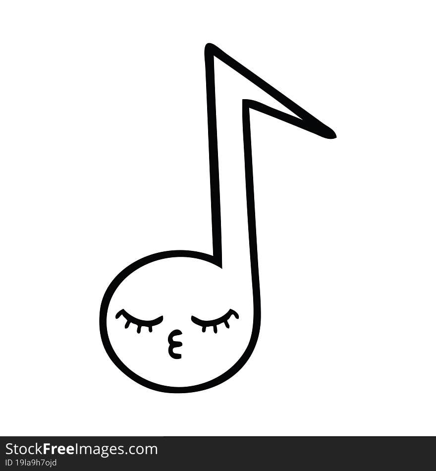 line drawing cartoon musical note