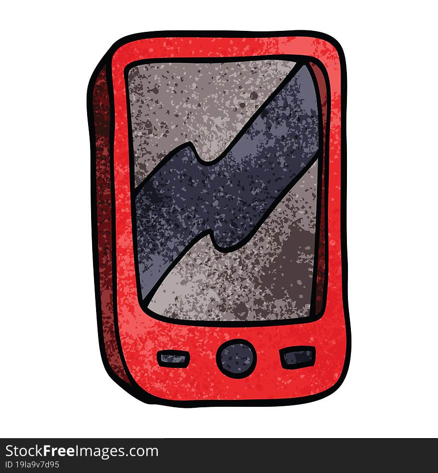 cartoon doodle of a red mobile phone