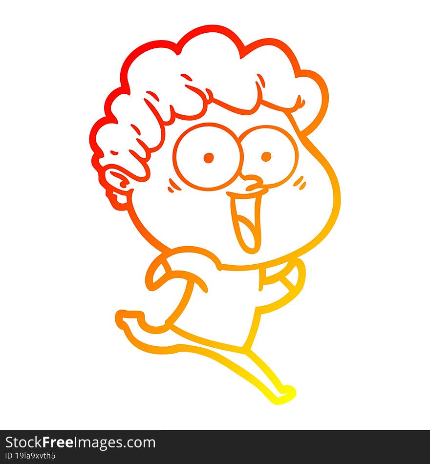 warm gradient line drawing excited man cartoon