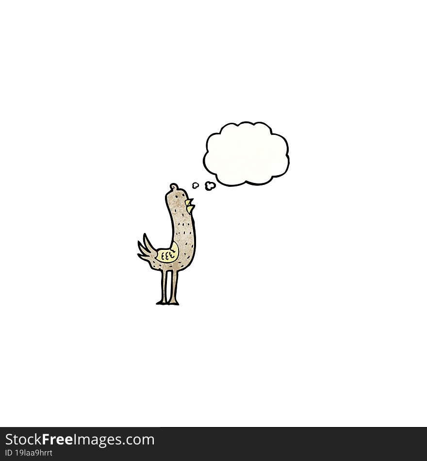 cartoon bird with thought bubble