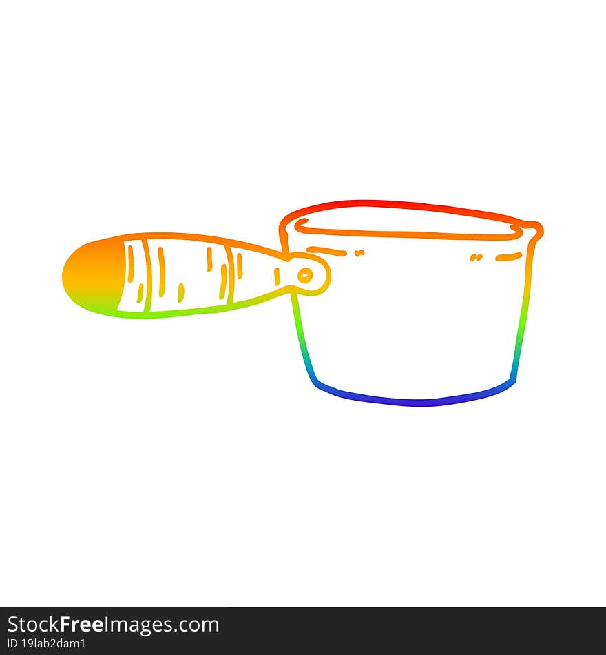 rainbow gradient line drawing cartoon cooking pan