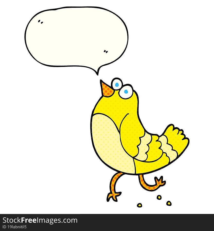 Comic Book Speech Bubble Cartoon Bird