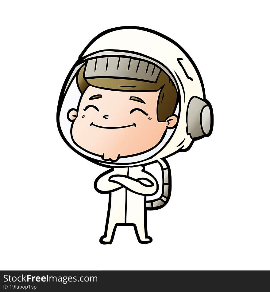 happy cartoon astronaut. happy cartoon astronaut