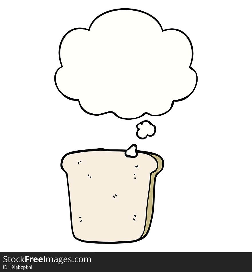 Cartoon Slice Of Bread And Thought Bubble