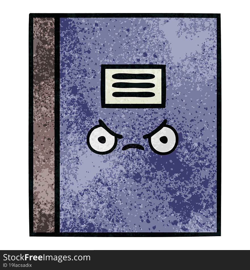 retro grunge texture cartoon of a notebook